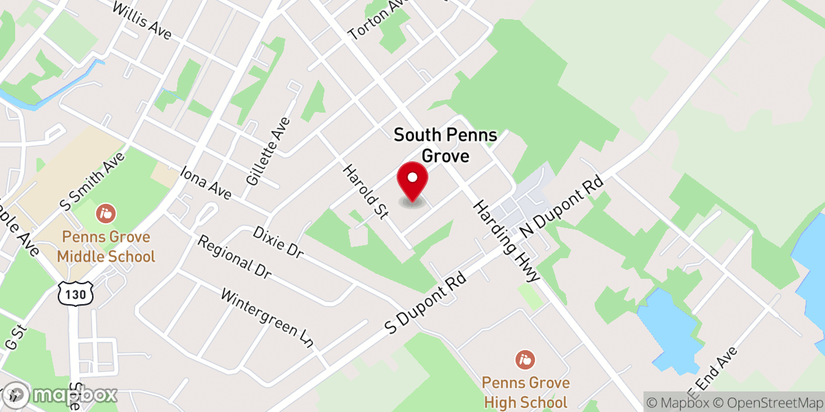 Map showing location of Bethel Bible Baptist Church