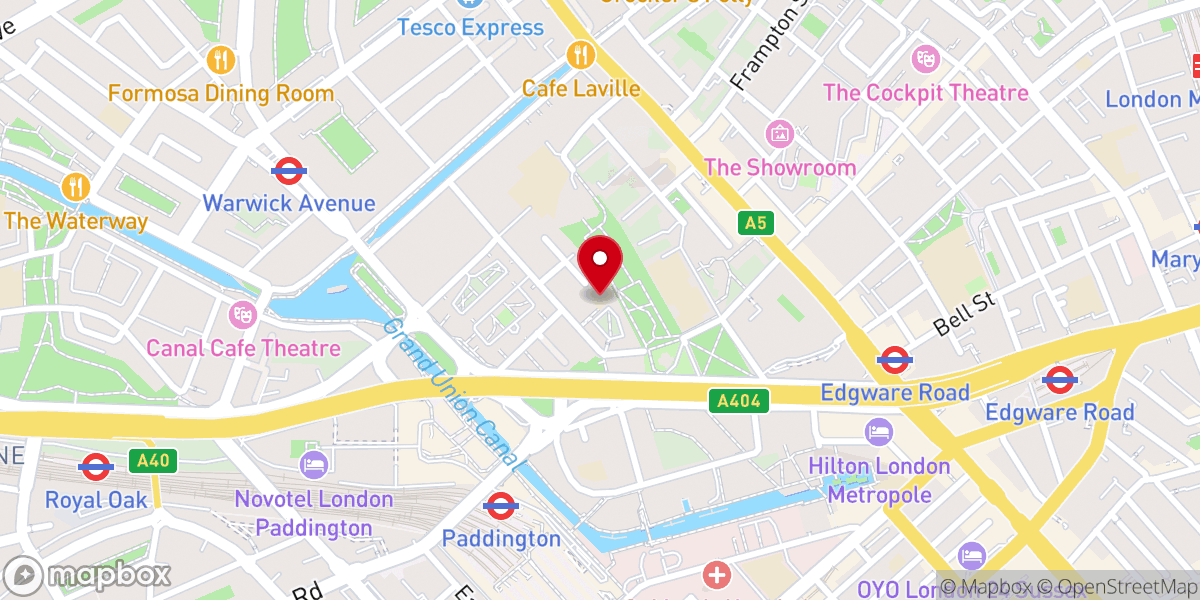 Map showing location of St David's Welsh Church, Paddington