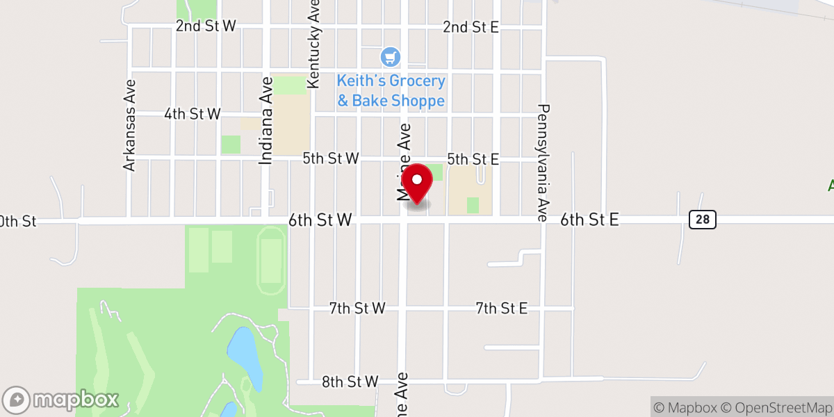 Map showing location of St. Adrian Catholic Church