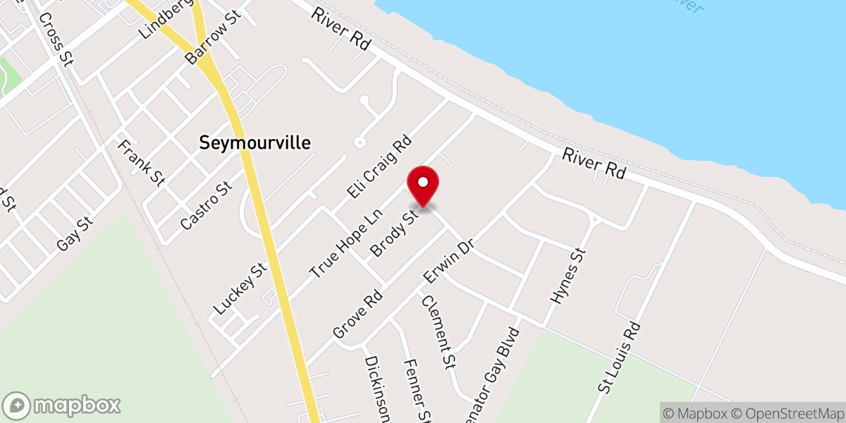Map showing location of True Hope Cogic