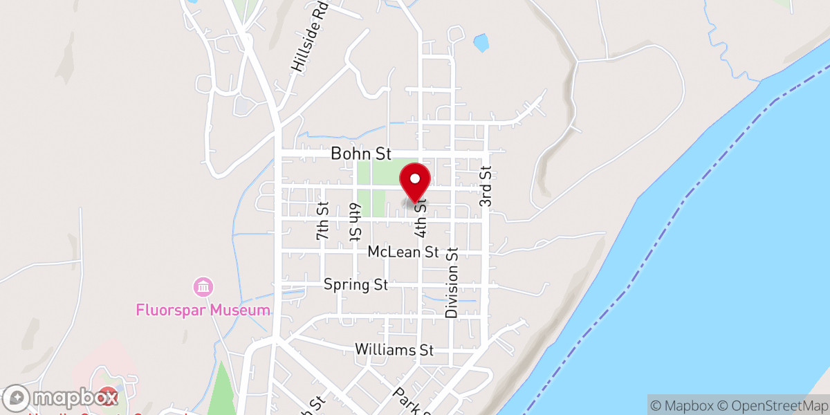 Map showing location of Rosiclare First Baptist Church