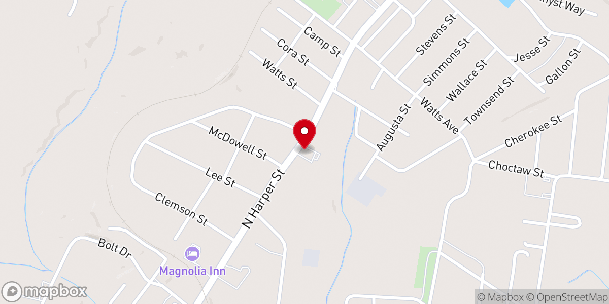 Map showing location of Laurens Church of GOD