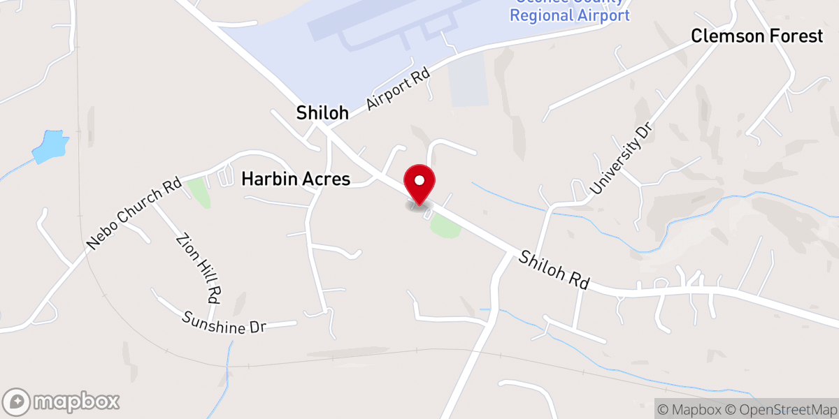 Map showing location of Shiloh Church