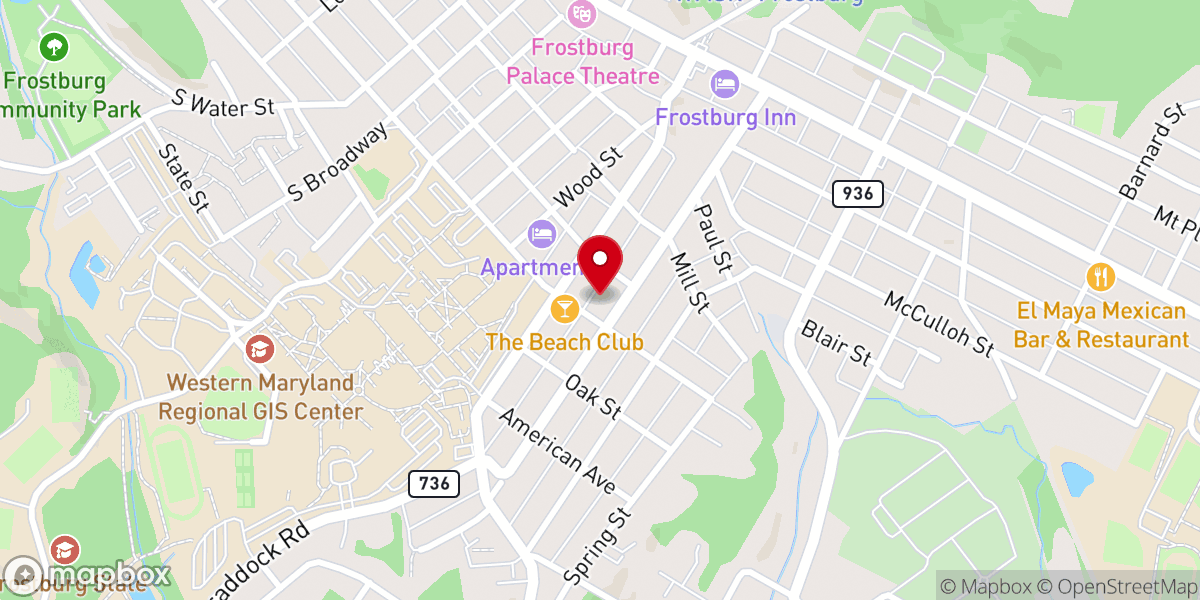 Map showing location of First Congregational Church