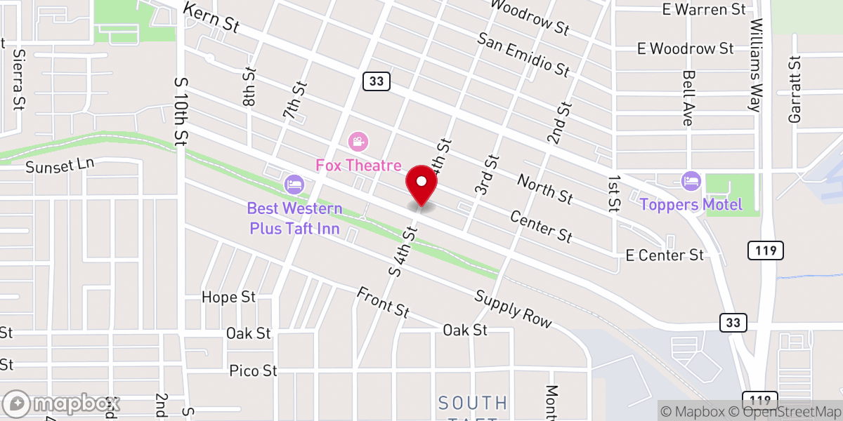 Map showing location of Taft Apostolic Church