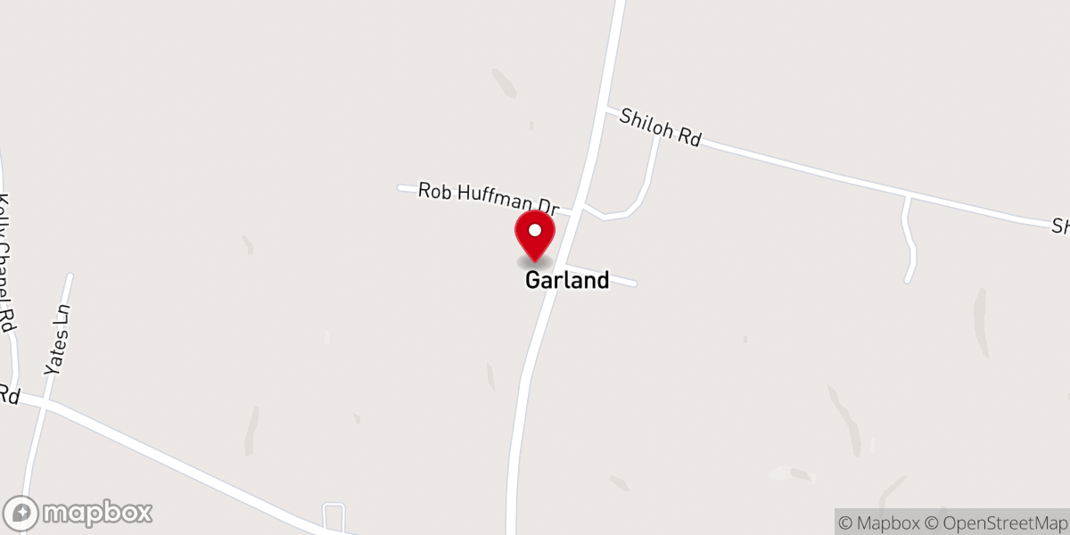 Map showing location of Garland United Methodist Church