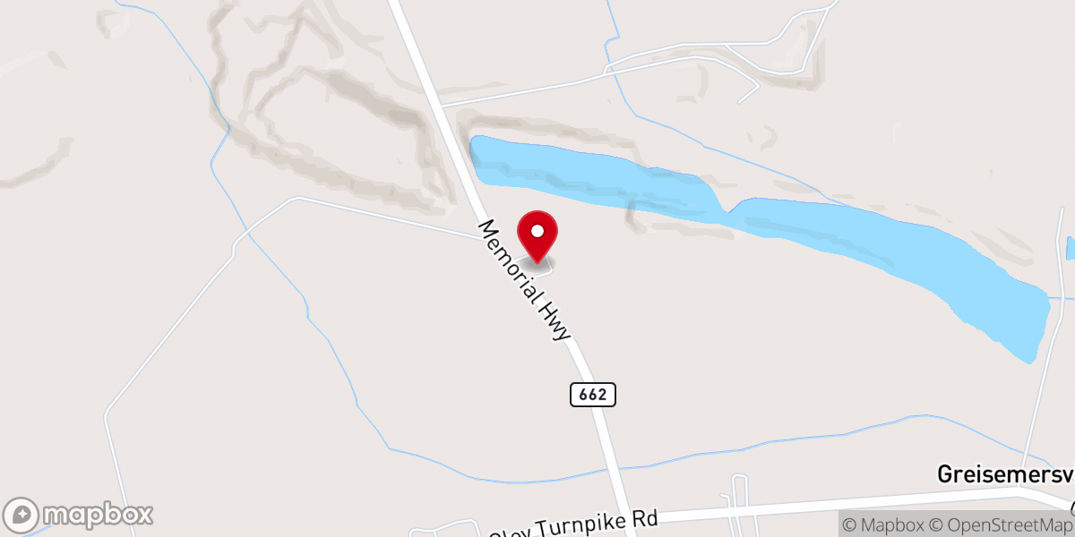Map showing location of Oley Valley Mennonite Church