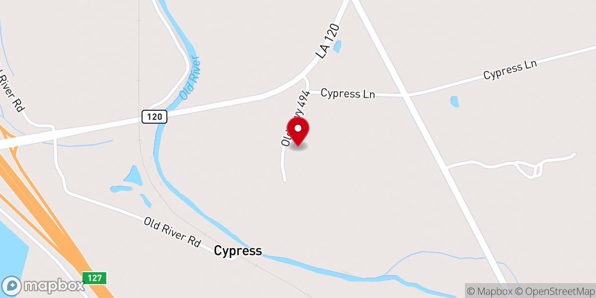 Map showing location of Cypress Baptist Church