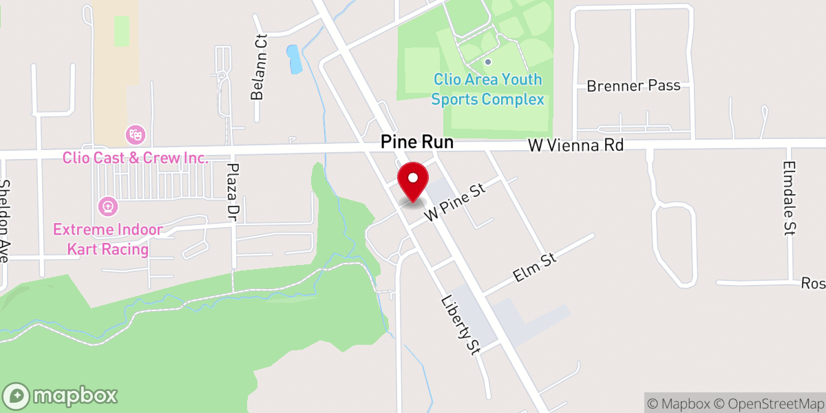 Map showing location of Pine Run Church of Christ