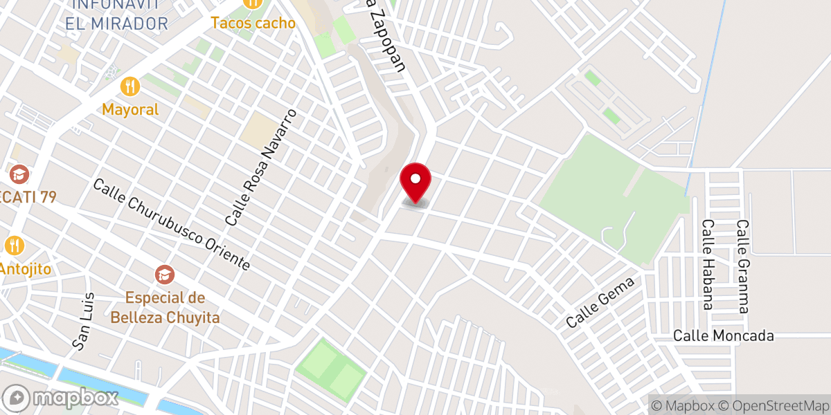 Map showing location of Parroquia de nuestra señora de Zapopan