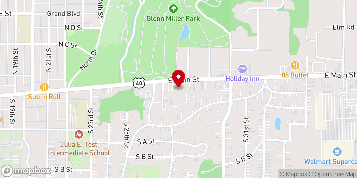 Map showing location of First English Lutheran Church