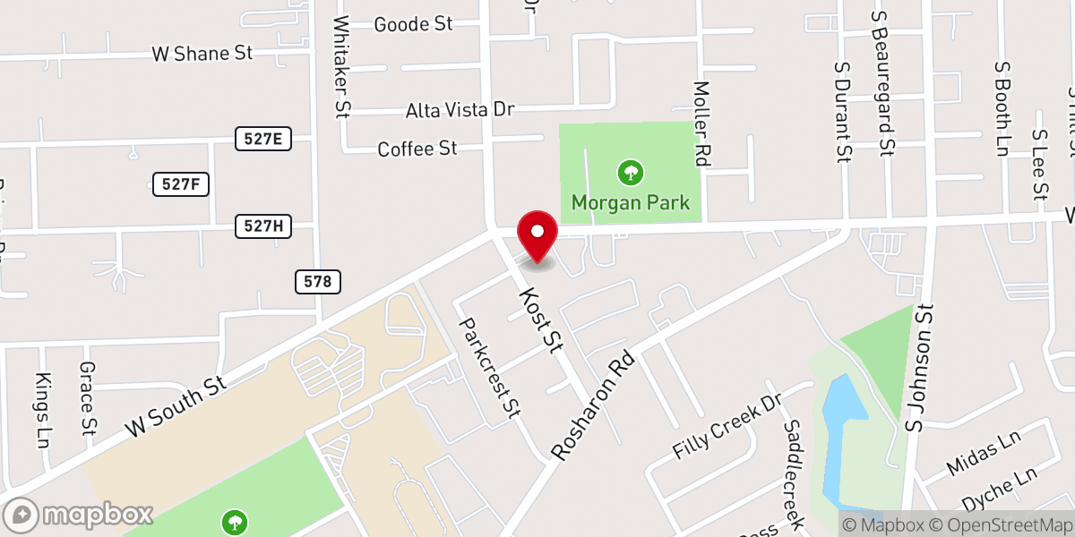 Map showing location of Alvin Church of the Nazarene