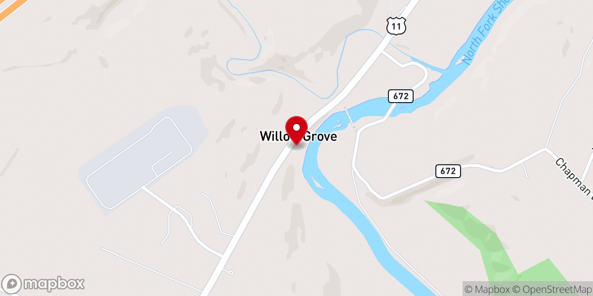 Map showing location of Virginia Hills Church Woodstock
