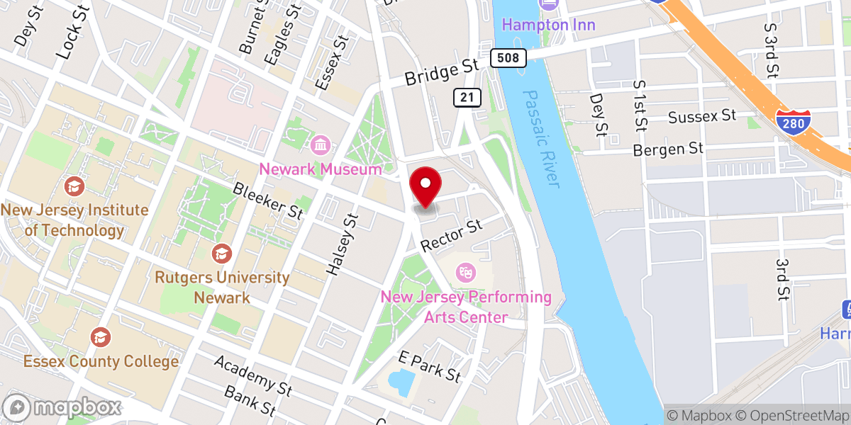 Map showing location of First Baptist Peddie Memorial Church