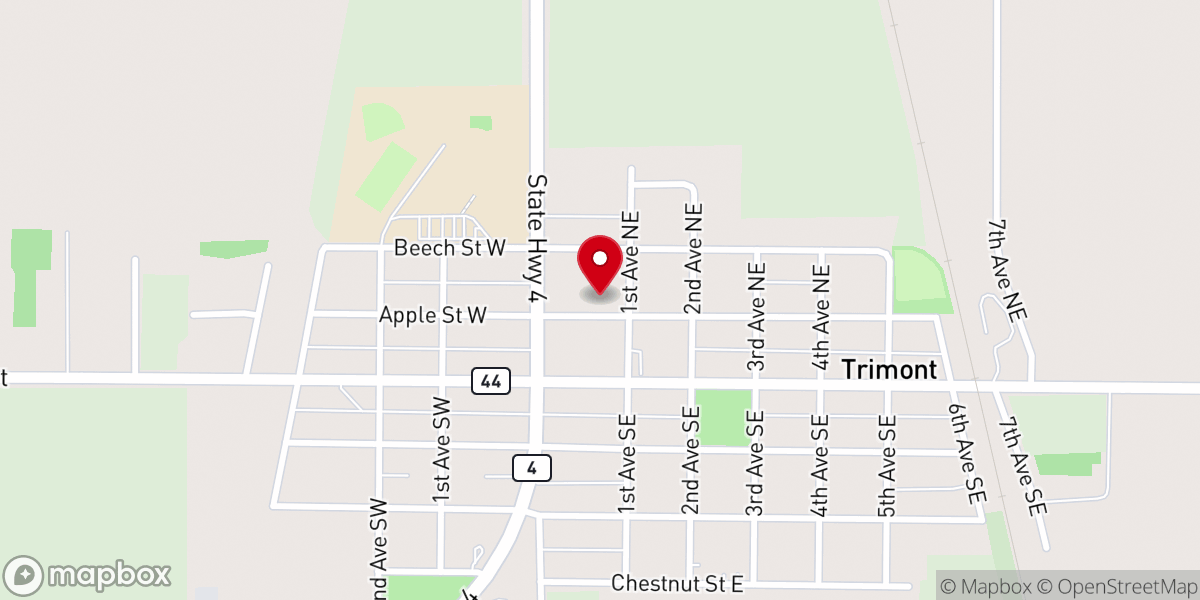 Map showing location of First Lutheran Church