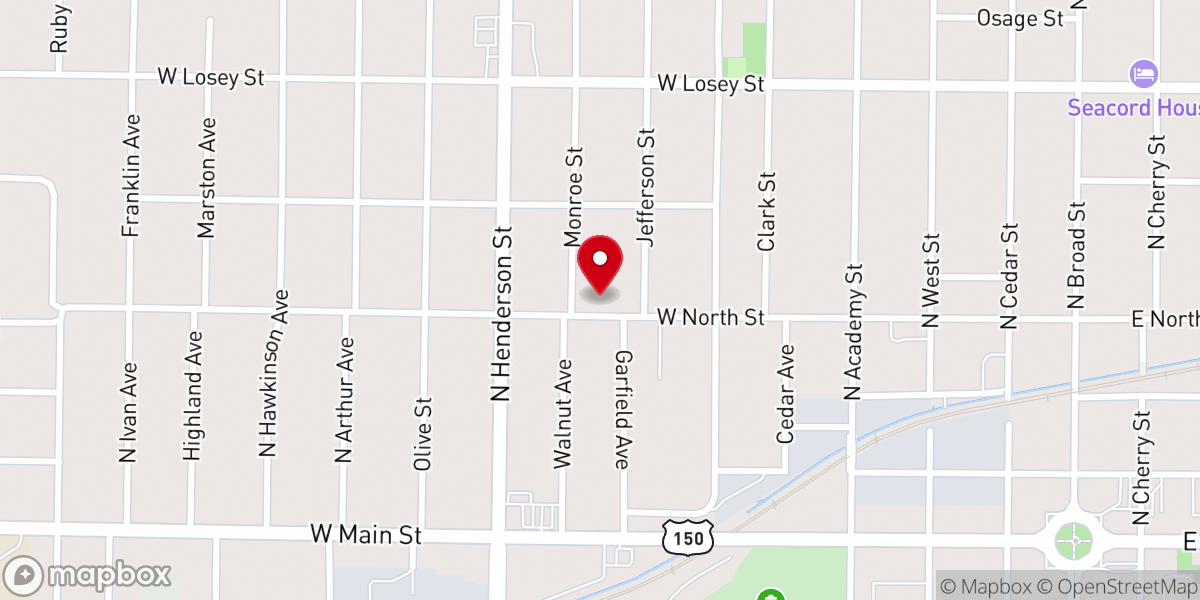 Map showing location of Temple Sholom