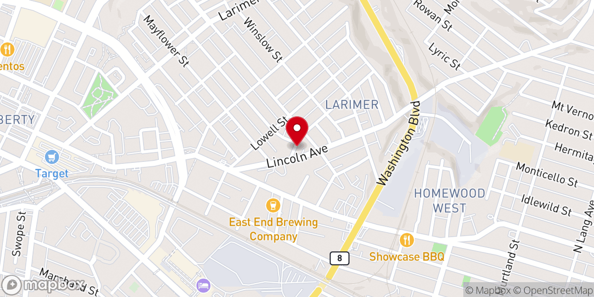 Map showing location of Saint James African Methodist Episcopal Church