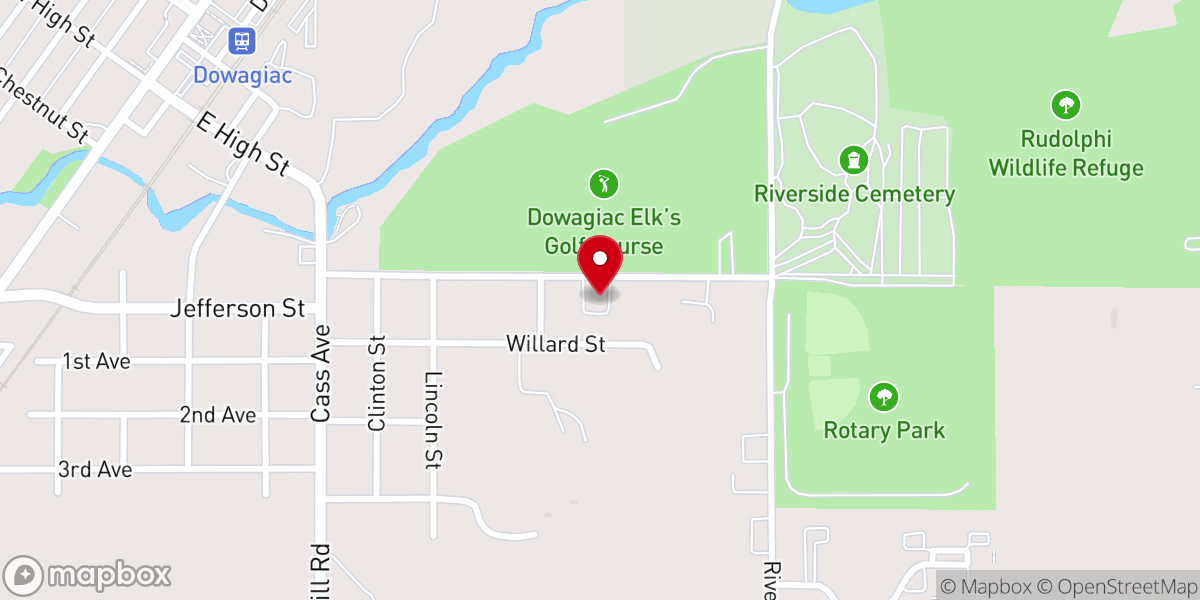Map showing location of Dowagiac Seventh-day Adventist Church