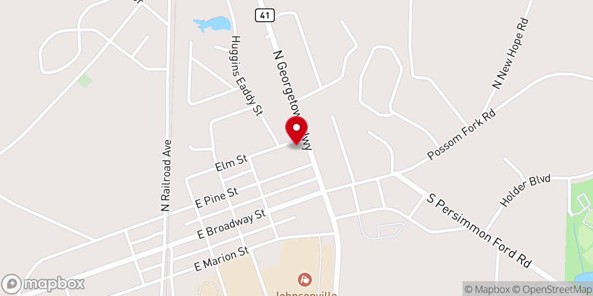 Map showing location of Johnsonville First Baptist Church