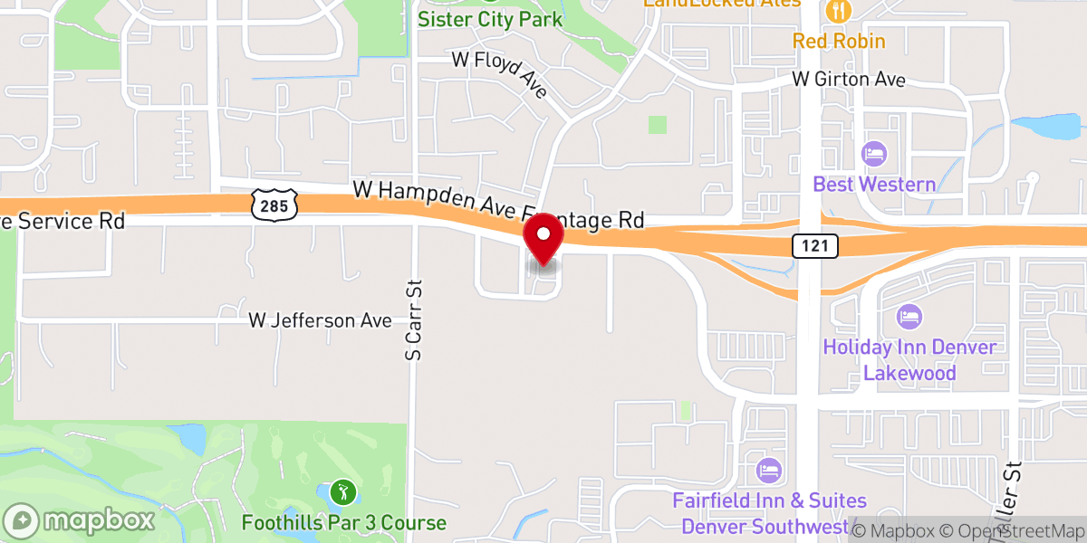 Map showing location of Crossview Baptist Church