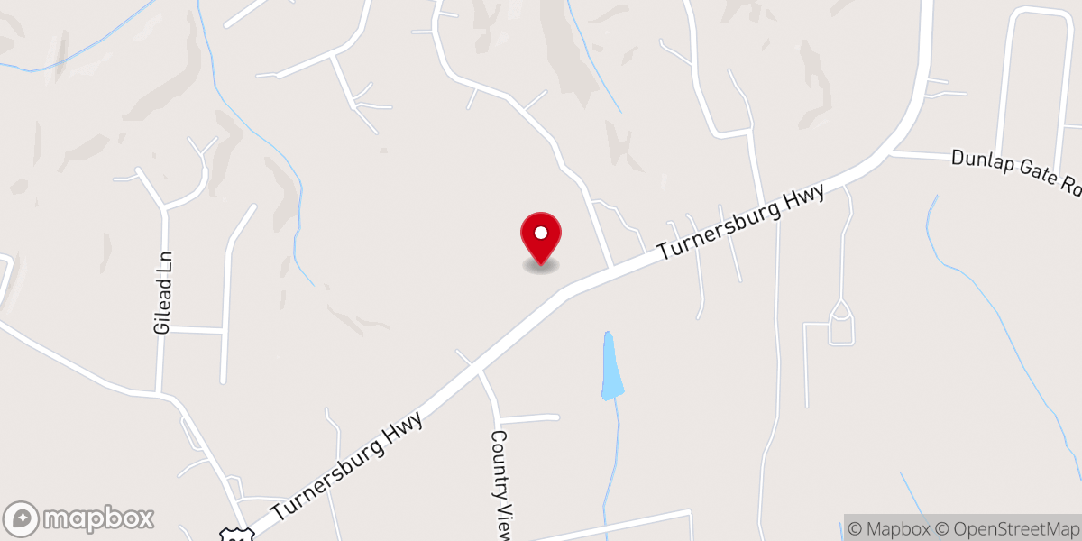 Map showing location of Freedom Presbyterian Church