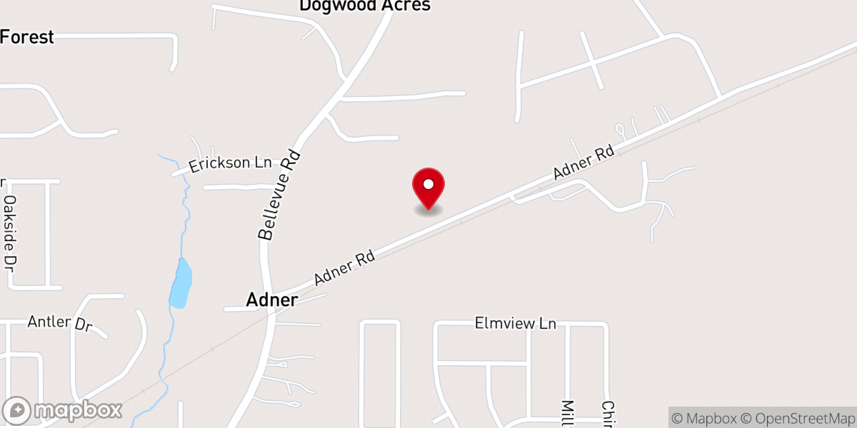 Map showing location of Growing Valley Baptist Church