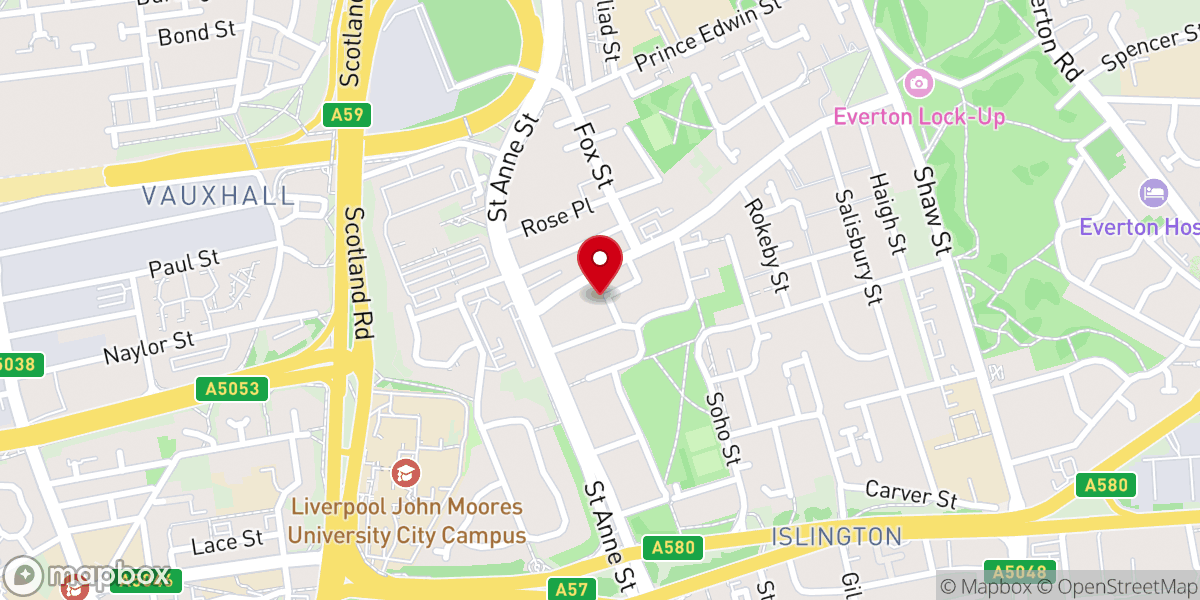Map showing location of Liverpool One Church