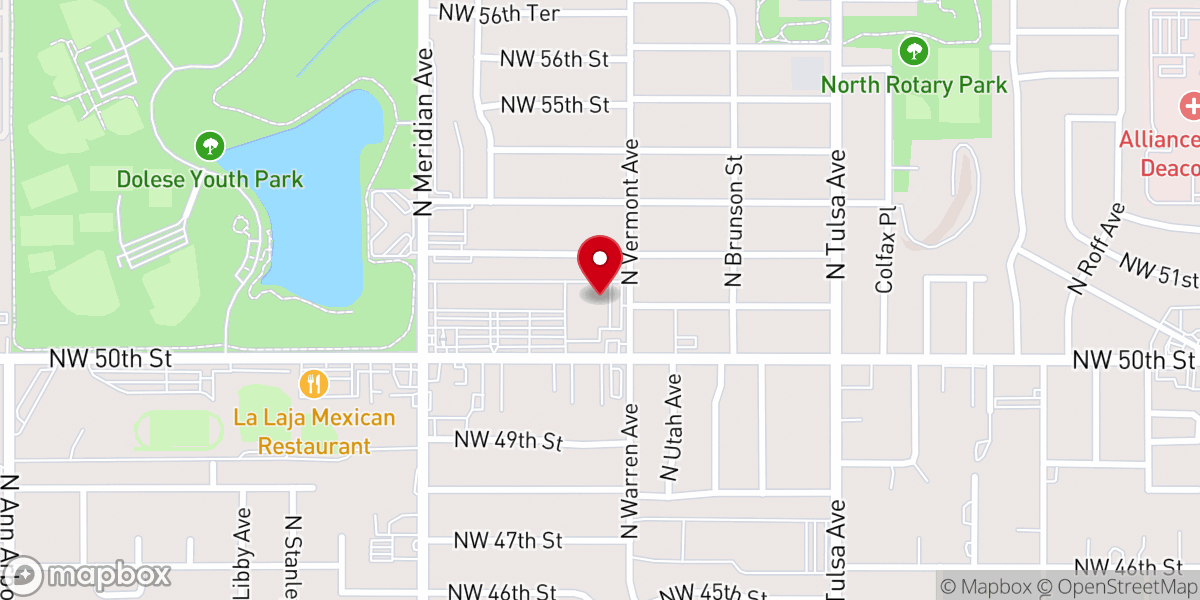 Map showing location of Winner's Chapel International Oklahoma City