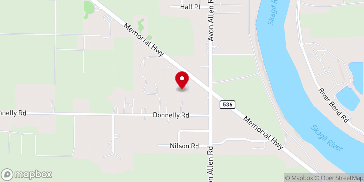 Map showing location of Skagit Valley Baptist Church