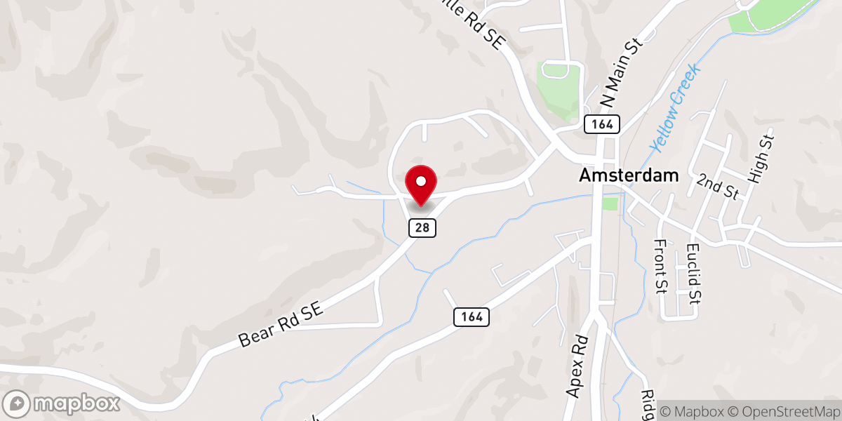 Map showing location of Amsterdam Community Church of God