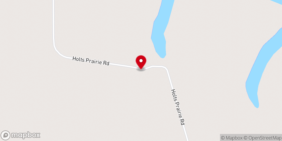 Map showing location of Holts Prairie Church