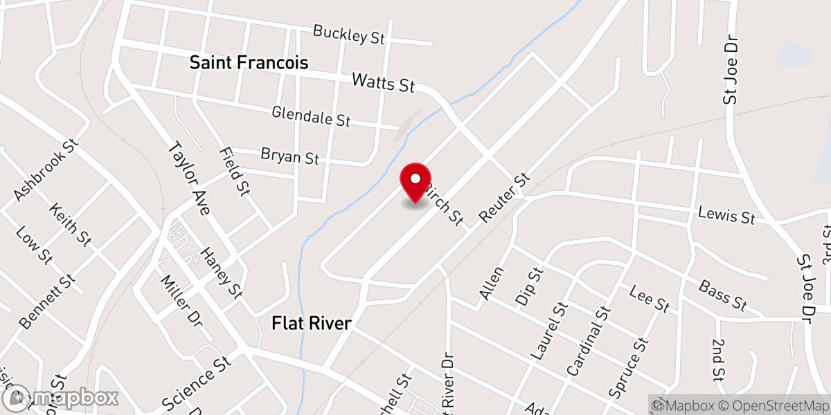 Map showing location of Flat River Church of Christ