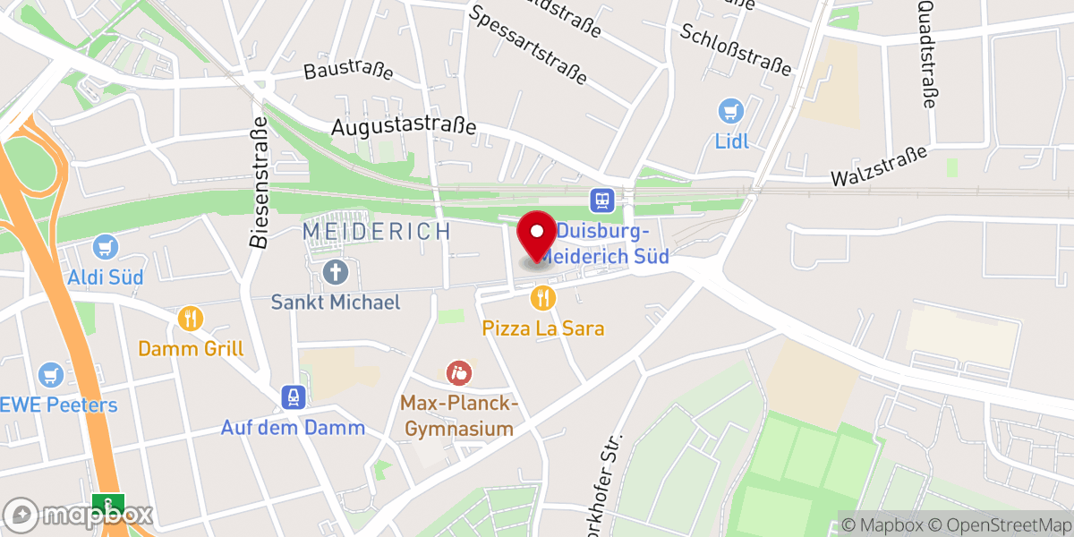 Map showing location of Einwohnermeldeamt Duisburg
