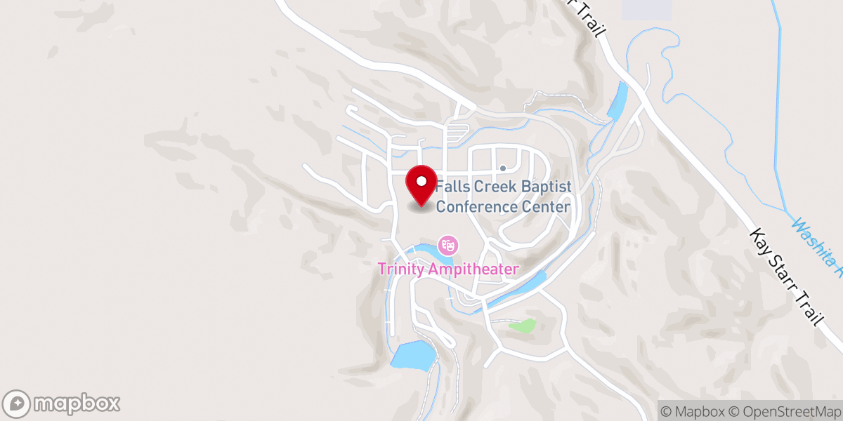 Map showing location of Falls Creek Tabernacle