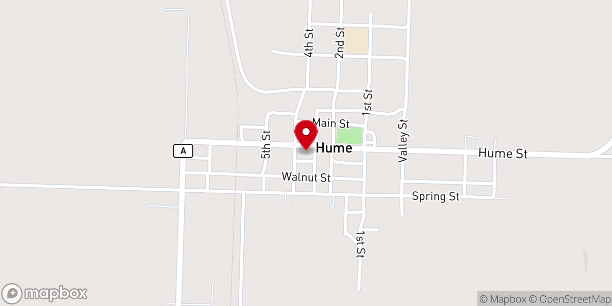 Map showing location of Hume Christian Church