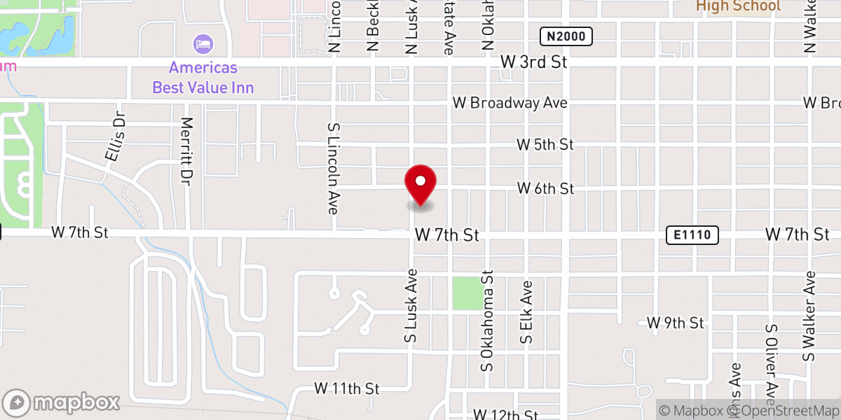 Map showing location of Fairview Baptist Church