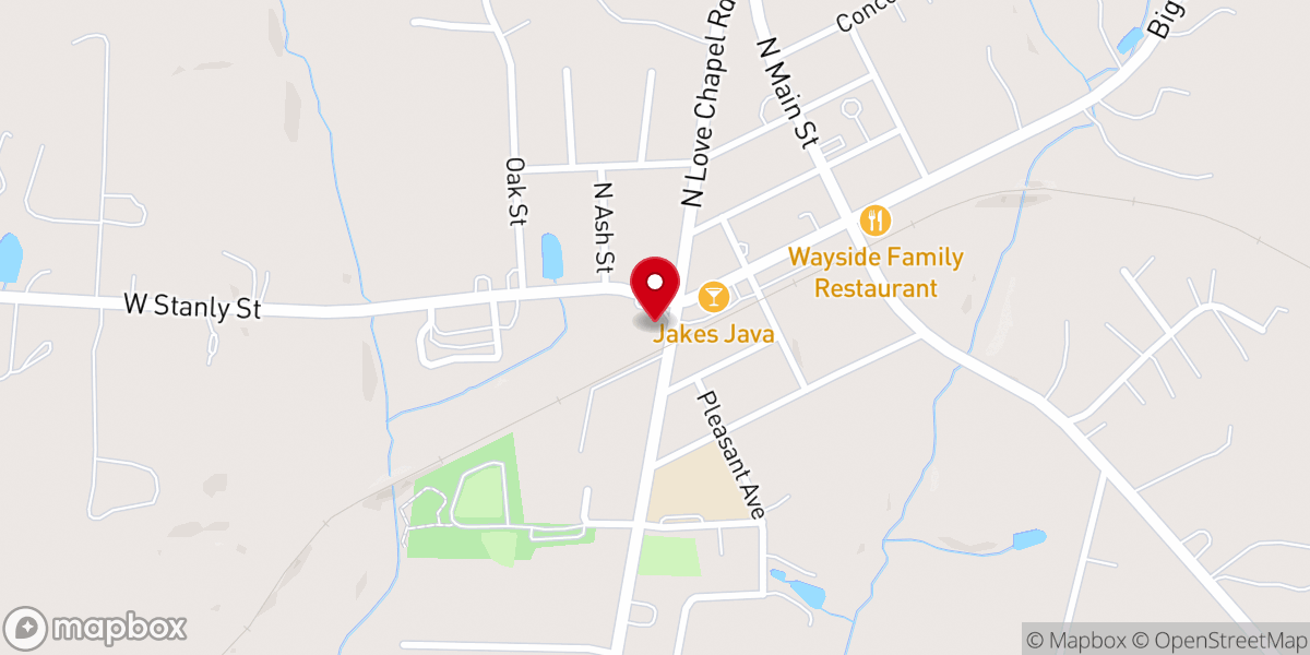 Map showing location of West Stanly Christian Ministries