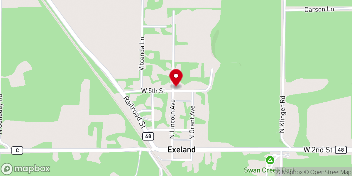 Map showing location of United Methodist Church