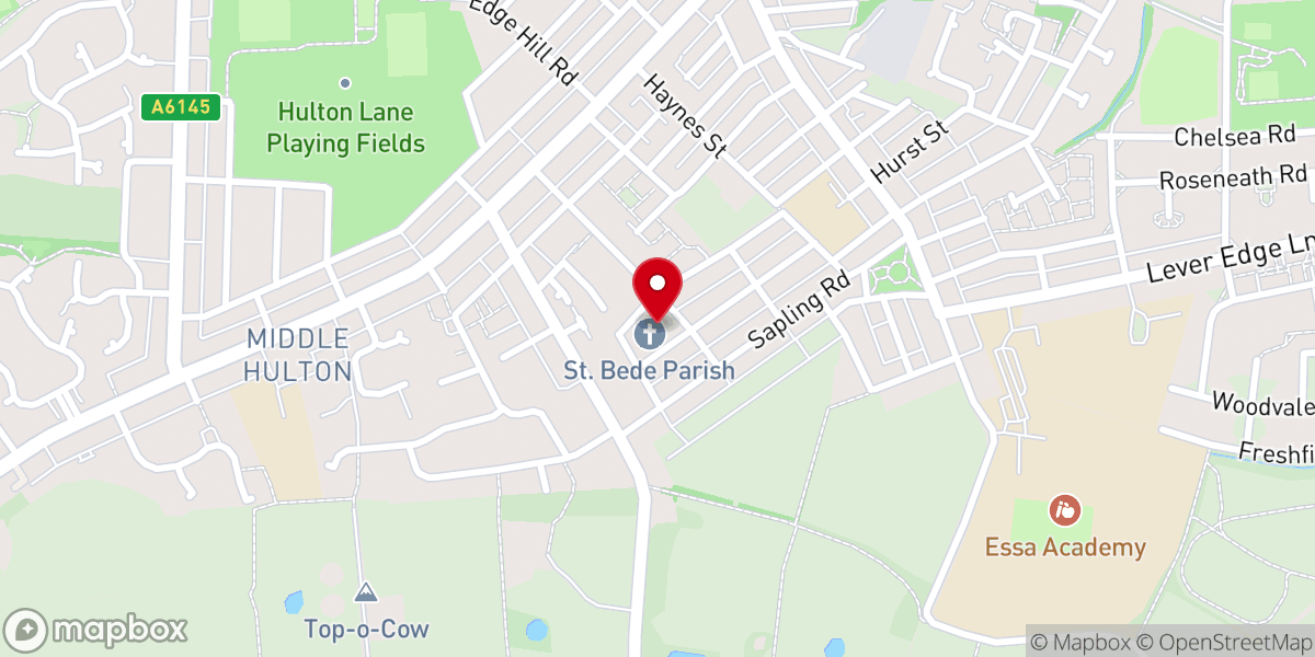 Map showing location of Parish Church of Saint Bede