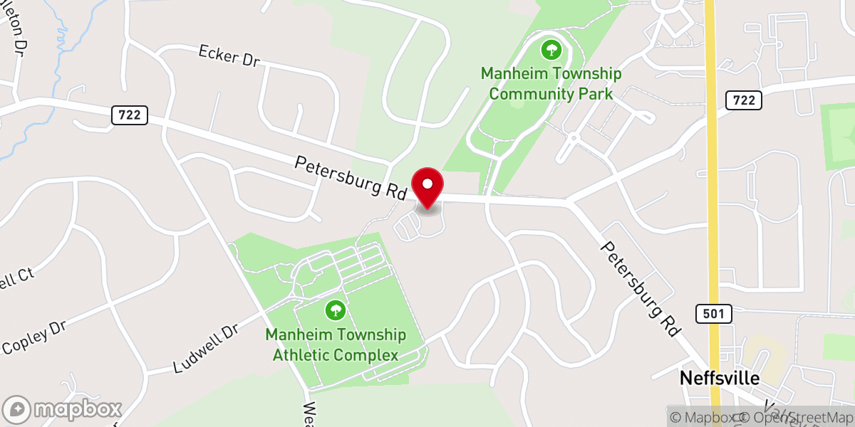 Map showing location of Mount Calvary Lutheran Church