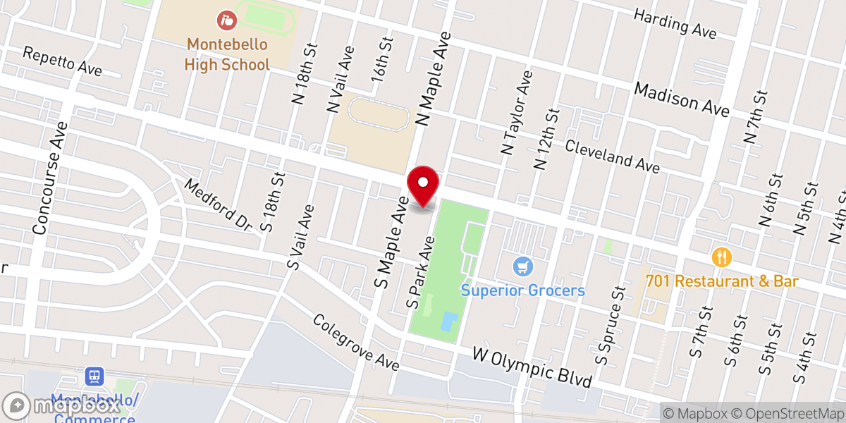 Map showing location of Park Avenue Christian Church