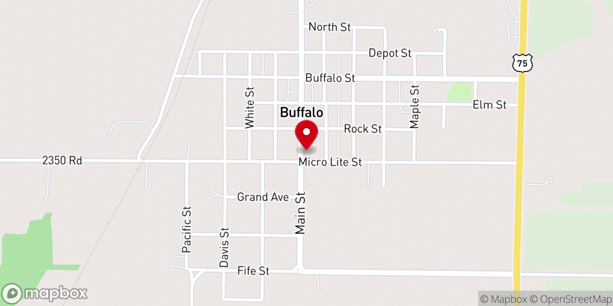 Map showing location of Buffalo United Methodist