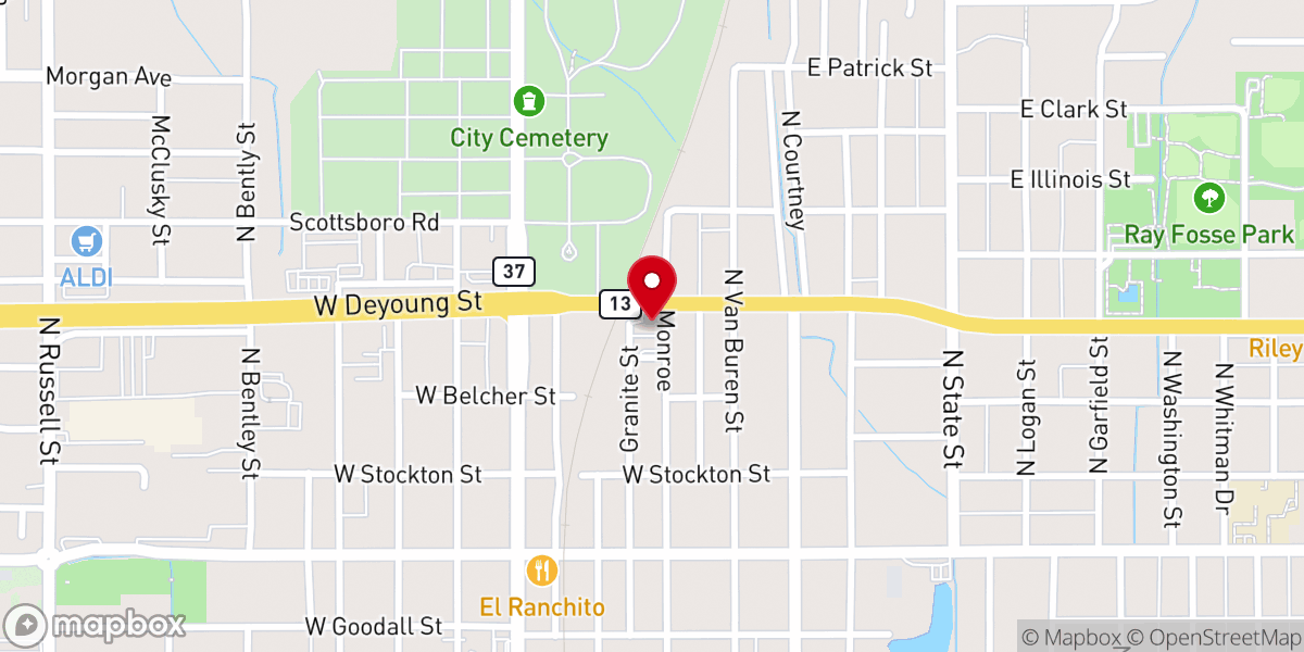 Map showing location of Full Gospel Family Worship Center Inc