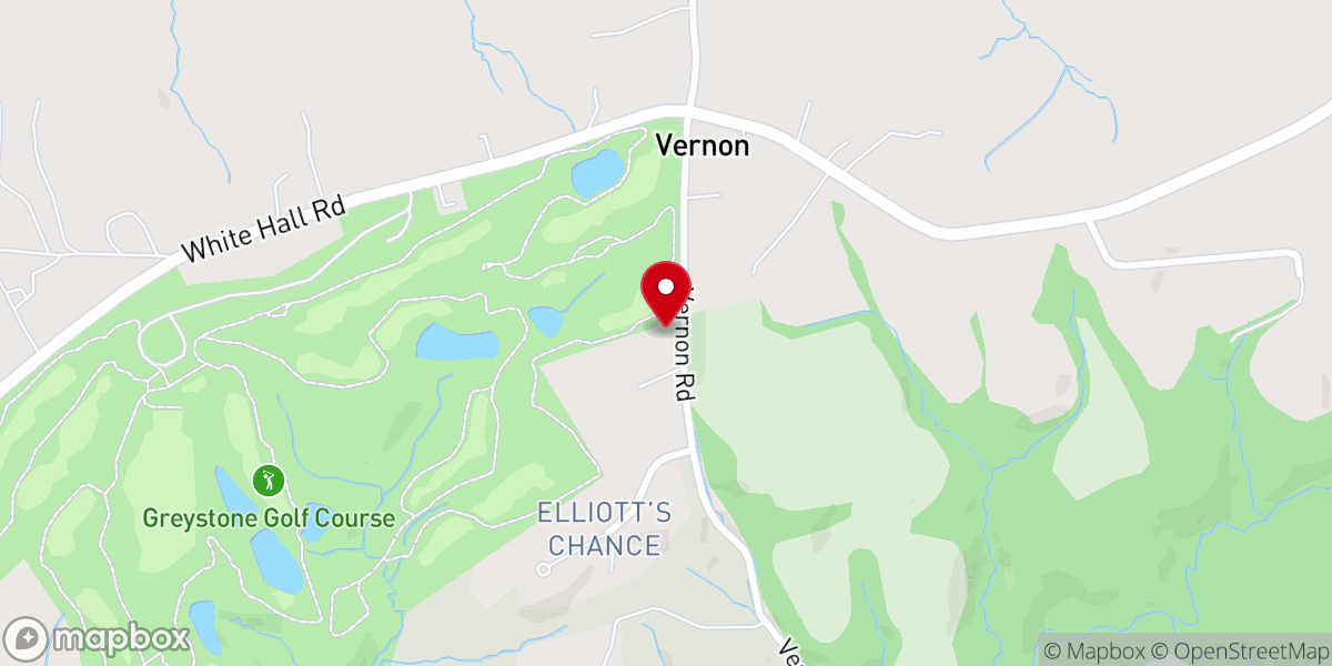Map showing location of Vernon Church