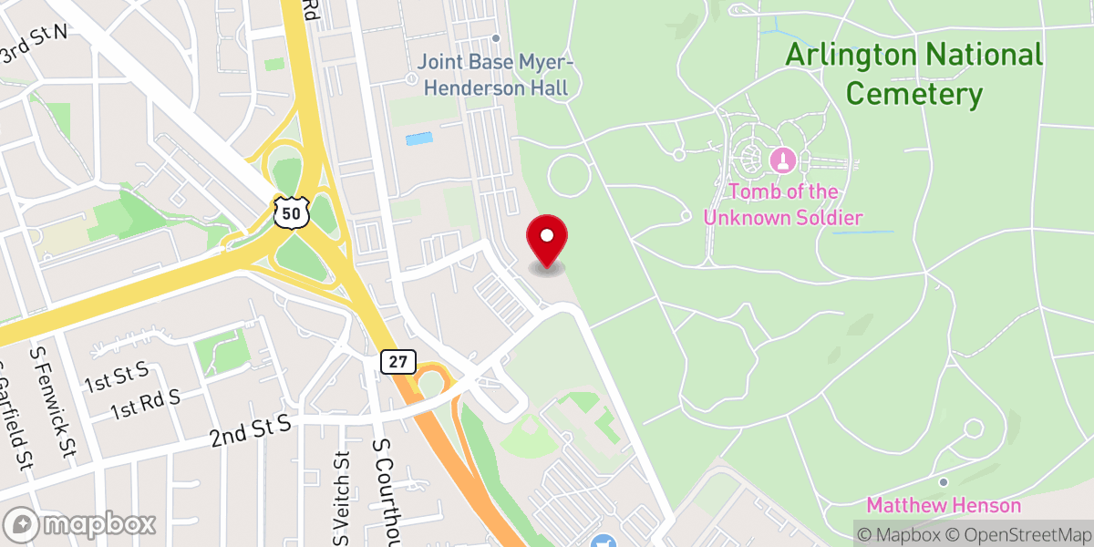 Map showing location of Fort Myer Memorial Chapel