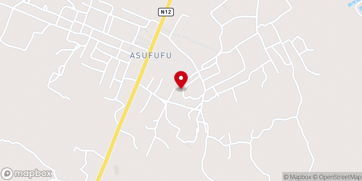 Map showing location of The Lord's Pentecostal Church Sunyani Asufufu