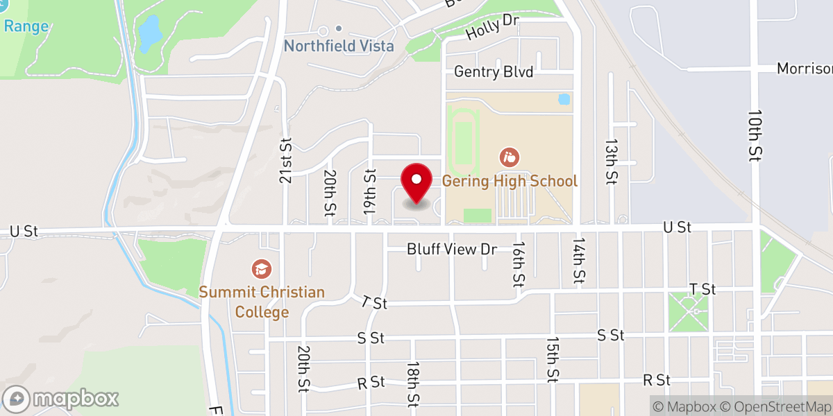Map showing location of Northfield Assembly of God Church