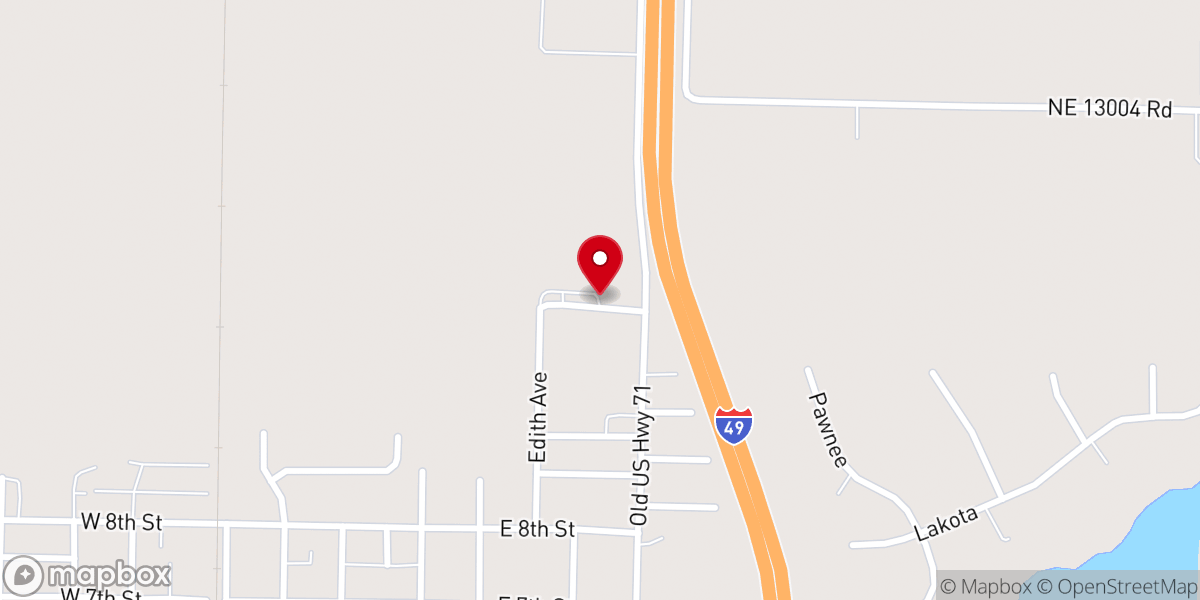 Map showing location of Adrian Christian Church