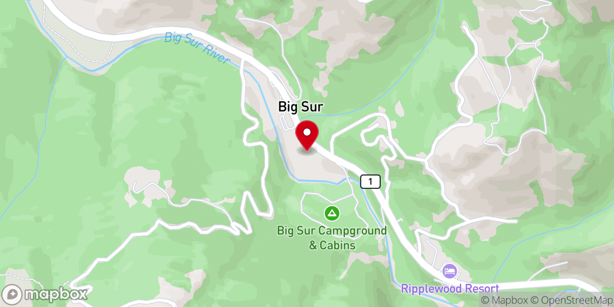 Map showing location of Santa Lucia Campground & Chapel