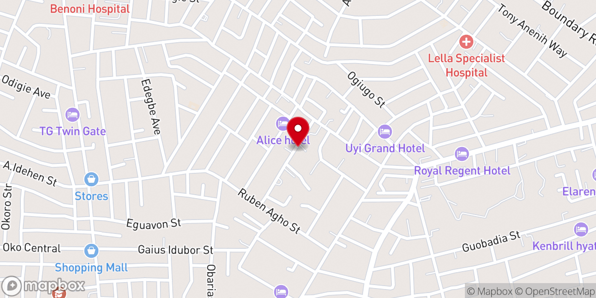 Map showing location of Church of God Mission Int'l Faith Arena